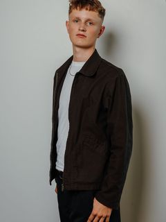 Brown jacket twisted